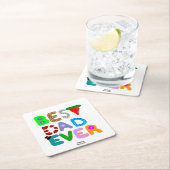 Best Dad Ever Square Paper Coaster Kartonnen Onderzetters (Insitu)