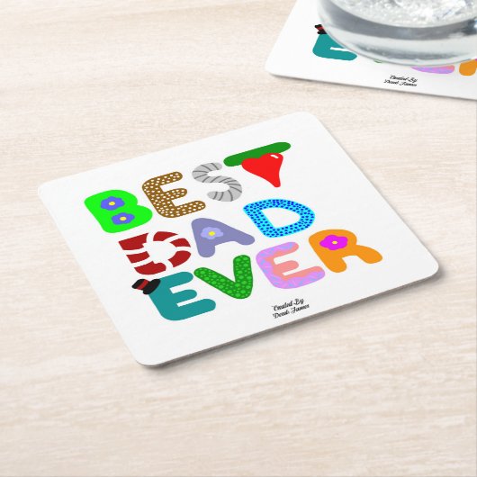 Best Dad Ever Square Paper Coaster Kartonnen Onderzetters (Schuin)