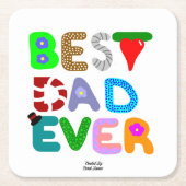 Best Dad Ever Square Paper Coaster Kartonnen Onderzetters (Voorkant)