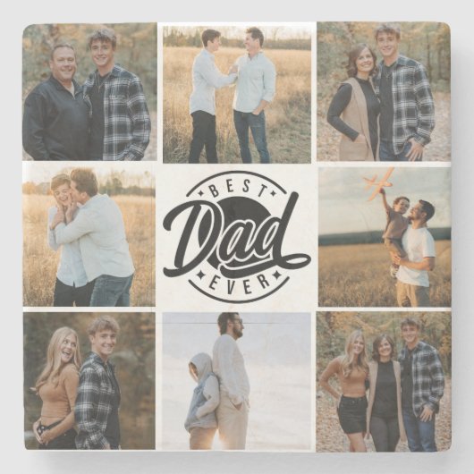 Best Dad Ever Stone Onderzetter (Voorkant)
