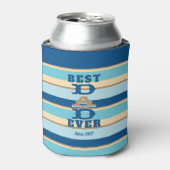 Best DAD Ever Striped Foto Blikjeskoeler (Blikje Voorkant)