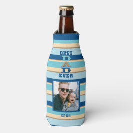 Best DAD Ever Striped Foto Flesjeskoeler