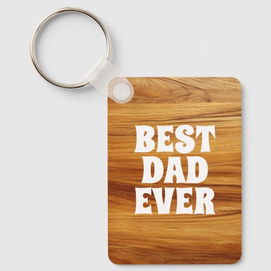Best Dad Ever Teak Wood Photo Sleutelhanger (Voorkant)