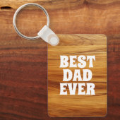 Best Dad Ever Teak Wood Photo Sleutelhanger (Voorkant)
