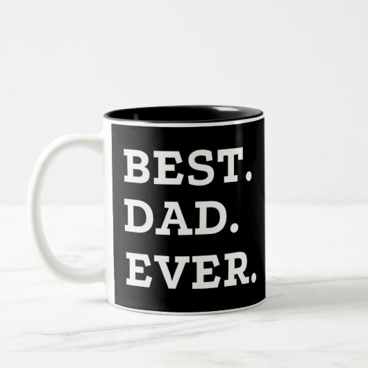 Best Dad Ever Tweekleurige Koffiemok (Links)