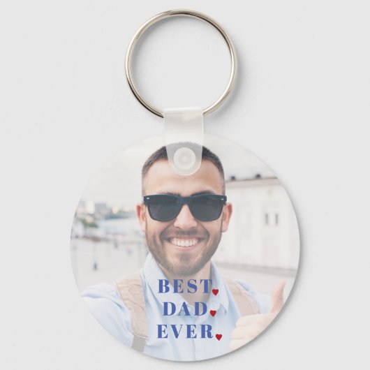 Best dad ever typografie foto in het algemeen sleu sleutelhanger (Voorkant)