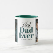 Best Dad Ever Typography Gepersonaliseerd Mok (Midden)