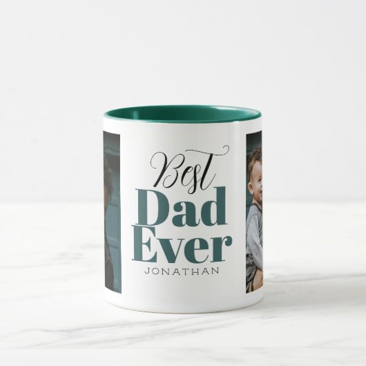 Best Dad Ever Typography Gepersonaliseerd Mok (Midden)
