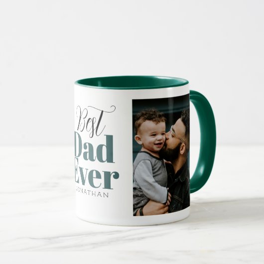 Best Dad Ever Typography Gepersonaliseerd Mok (Voorkant rechts)