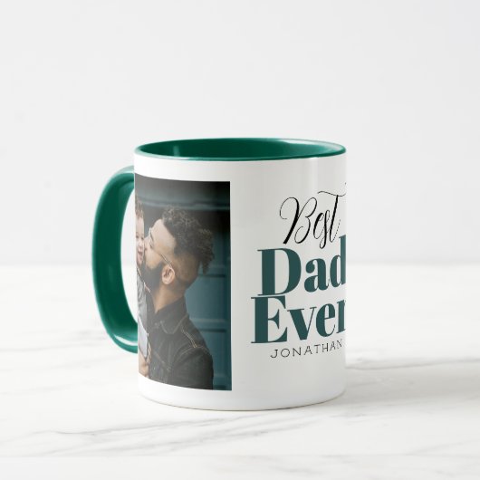 Best Dad Ever Typography Gepersonaliseerd Mok (Voorkant links)