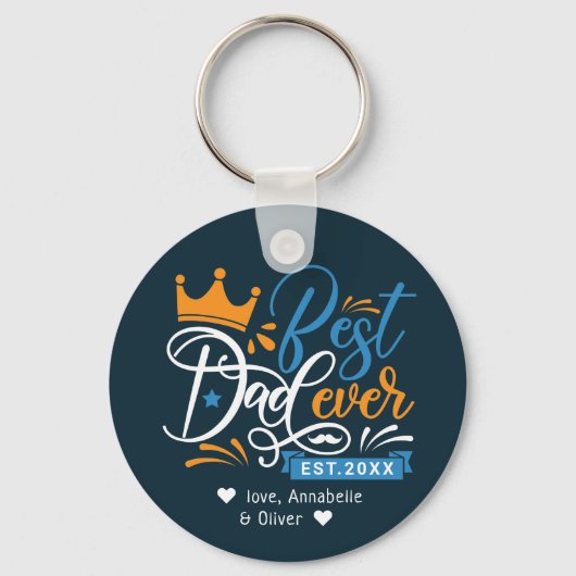 Best Dad Ever Typography Sleutelhanger (Voorkant)