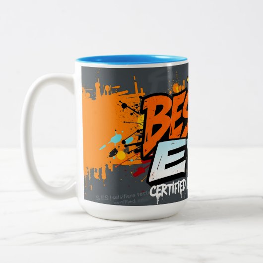Best Dad Ever Urban Graffiti Edition Father’s Day Tweekleurige Koffiemok (Links)