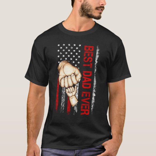 Best Dad Ever USA Flag Dad Have A Child  Father s  T-shirt (Voorkant)