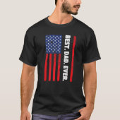 Best Dad Ever USA Vertical Flag T-shirt (Voorkant)