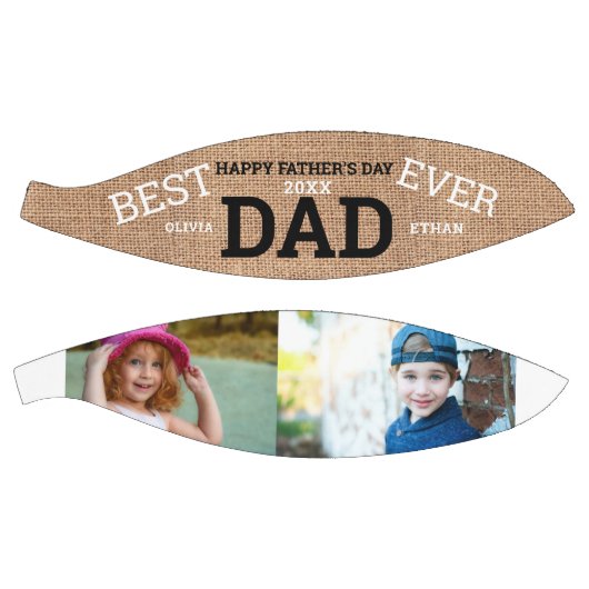 Best Dad Ever Vaderdag 2 Photo Collage Rustic Basketbal (Panelen)