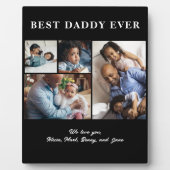 Best Dad Ever Vaderdag 4 fotocollage zwart Fotoplaat (Voorkant)