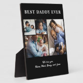 Best Dad Ever Vaderdag 4 fotocollage zwart Fotoplaat (Zijkant)