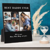 Best Dad Ever Vaderdag 4 fotocollage zwart Fotoplaat (Zijkant)