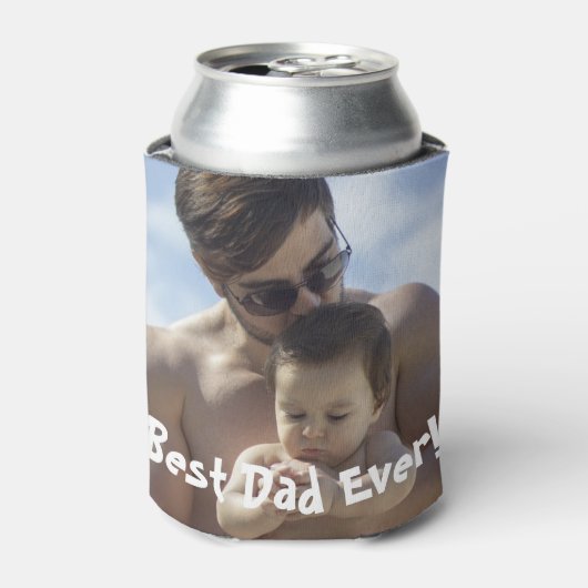 Best Dad Ever Vaderdag Foto Blikjeskoeler (Blikje Voorkant)