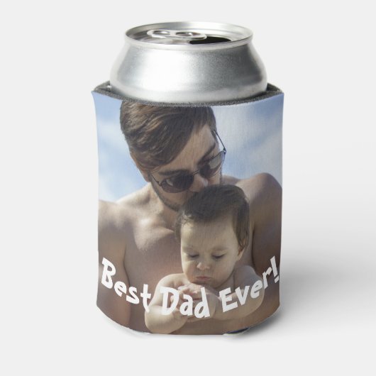 Best Dad Ever Vaderdag Foto Blikjeskoeler (Blikje Achterkant)