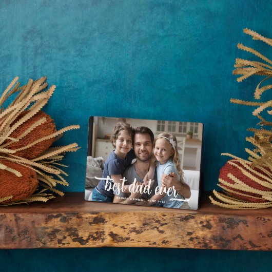 Best Dad Ever Vaderdag Foto Fotoplaat (Zijkant)