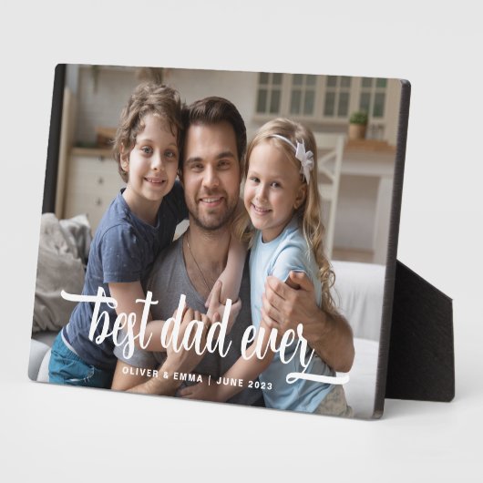 Best Dad Ever Vaderdag Foto Fotoplaat (Zijkant)