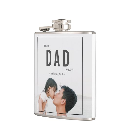 Best Dad Ever Vaderdag Foto Heupfles (Links)