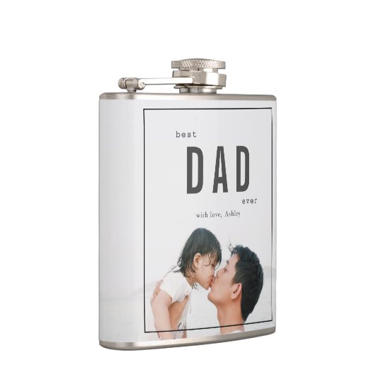 Best Dad Ever Vaderdag Foto Heupfles (Rechts)