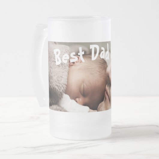 Best Dad Ever Vaderdag Foto Matglas Bierpul (Voorkant links)