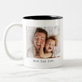 Best Dad Ever Vaderdag Foto Tweekleurige Koffiemok