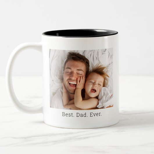 Best Dad Ever Vaderdag Foto Tweekleurige Koffiemok