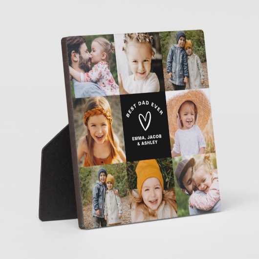 Best Dad Ever Vaderdag Photo Collage Fotoplaat (Voorkant)