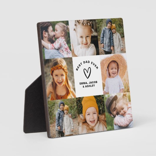 Best Dad Ever Vaderdag Photo Collage Fotoplaat (Voorkant)