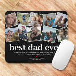 Best Dad Ever Vaderdag Photo Collage Muismat<br><div class="desc">Moderne vaders dag muismatje met een foto-collage van 12 familieafbeeldingen die je kunt vervangen door je eigen gezegde: de beste vader ooit. Een persoonlijke dankjewel,  een schattig rood hart,  en je kindernamen.</div>