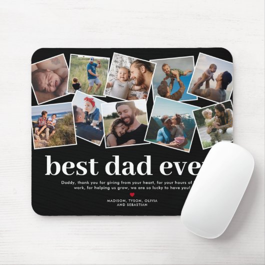 Best Dad Ever Vaderdag Photo Collage Muismat (Met muis)