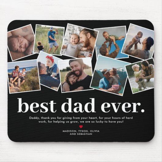 Best Dad Ever Vaderdag Photo Collage Muismat (Voorkant)