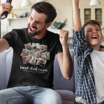 Best Dad Ever Vaderdag Photo Collage T-shirt<br><div class="desc">Modern pap shirt met een foto-collage van 10 familieleden die je kunt vervangen door je eigen gezegde,  de beste vader ooit. Een gepersonaliseerde dankjewel,  en een schattig rood hart.</div>