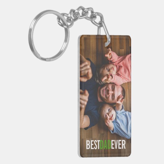 Best Dad Ever Vaderdag Photo Sleutelhanger (Voorkant Links)