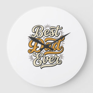 Best Dad Ever Vintage Lettering T-shirt Ontwerp_1 Grote Klok