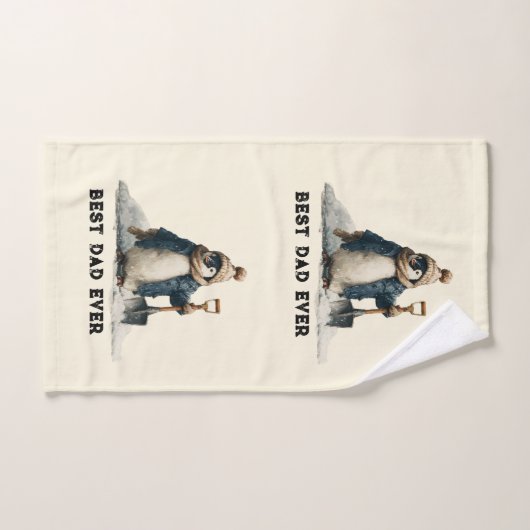Best Dad Ever Winter Penguin Design Bad Handdoek (Handdoek)