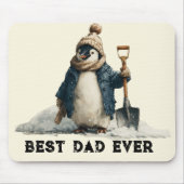 Best Dad Ever Winter Penguin Design Muismat (Voorkant)