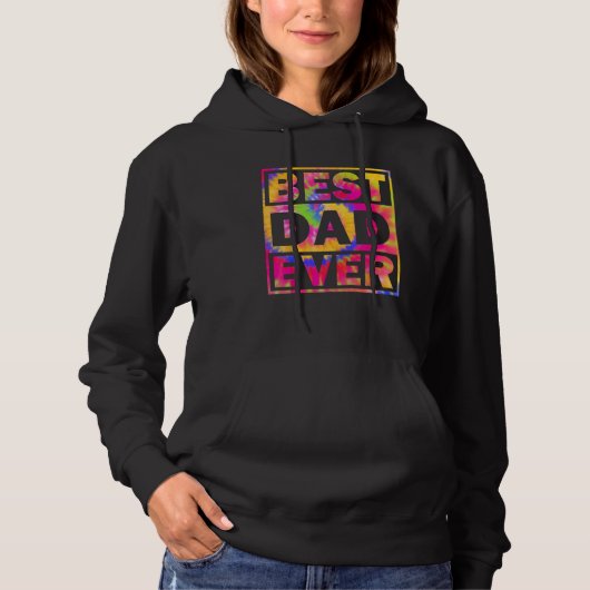 Best Dad Ever With US American Flag Fathers Day 2 Hoodie (Voorkant)