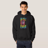 Best Dad Ever With US American Flag  Fathers Day D Hoodie (Voorkant volledig)