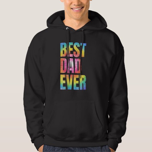 Best Dad Ever With US American Flag  Fathers Day D Hoodie (Voorkant)