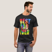 Best Dad Ever With US Flag Tie Dye Fathers Day 2 T-shirt (Voorkant volledig)