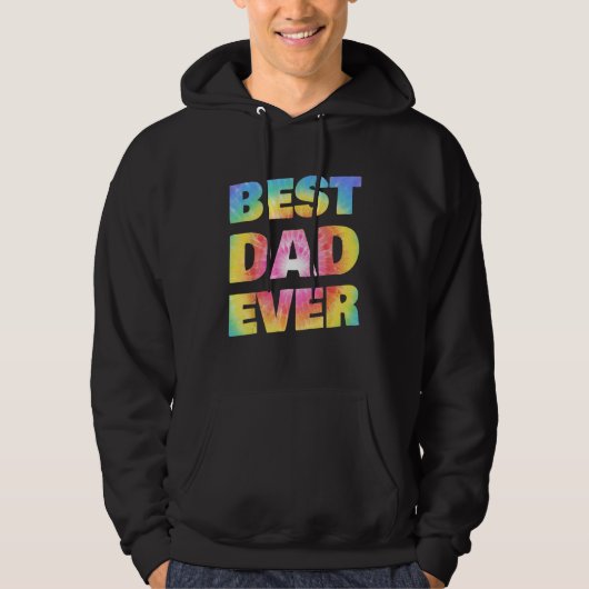 Best Dad Ever With US Flag Tie Dye Fathers Day Hoodie (Voorkant)