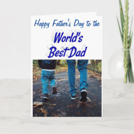 Best Dad Fathers Day Foto blue text Kaart