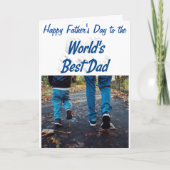 Best Dad Fathers Day Foto zee blue text Kaart (Voorkant)