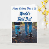 Best Dad Fathers Day Foto zee blue text Kaart (Gele Bloem)