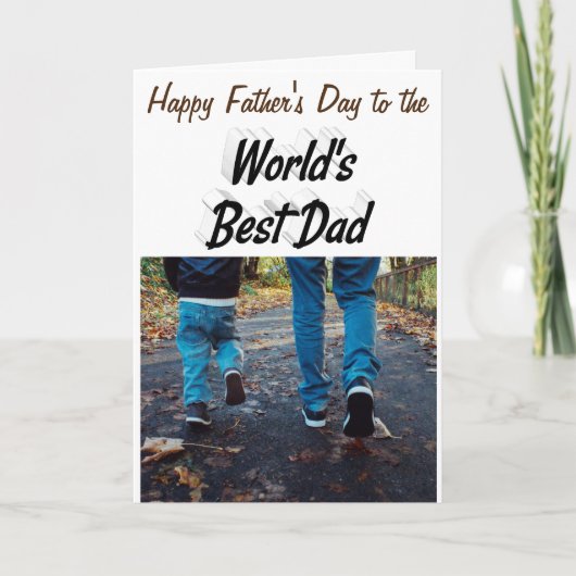 Best Dad Fathers Day Foto zwarte tekst Kaart (Voorkant)